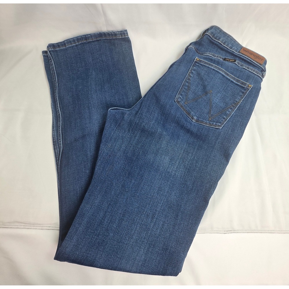 Wrangler Womens High Rise Bold Bootcut Jeans Blue Medium Wash 12x34 19MT1BTHD
